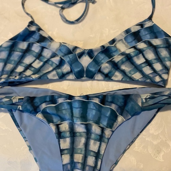 Mara Hoffman Bikini Set in Antique Blue Sea Shell EUC - Picture 6 of 6